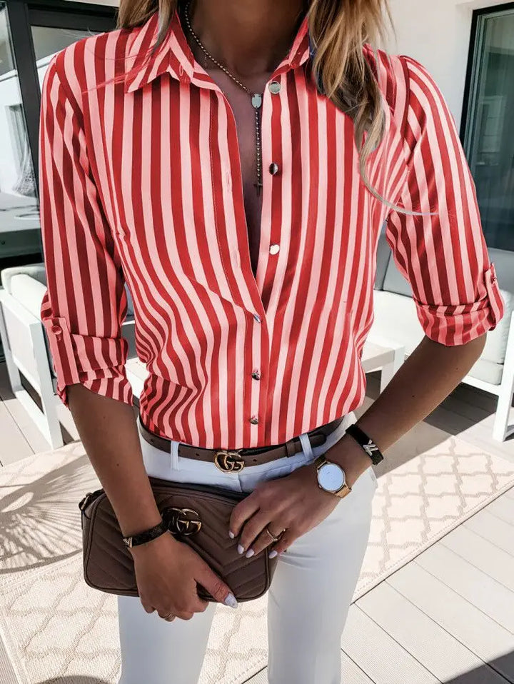 Fleur - Stylish Striped Casual Blouse for Women