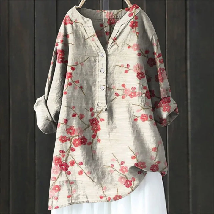 Daria™ - Elegant Blouse with Flowers