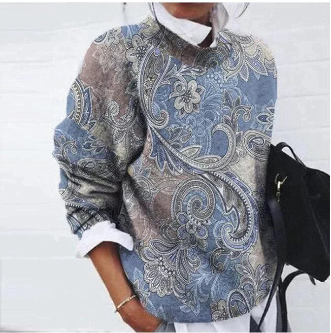 Olive - Gorgeous jumper with eye-catching print