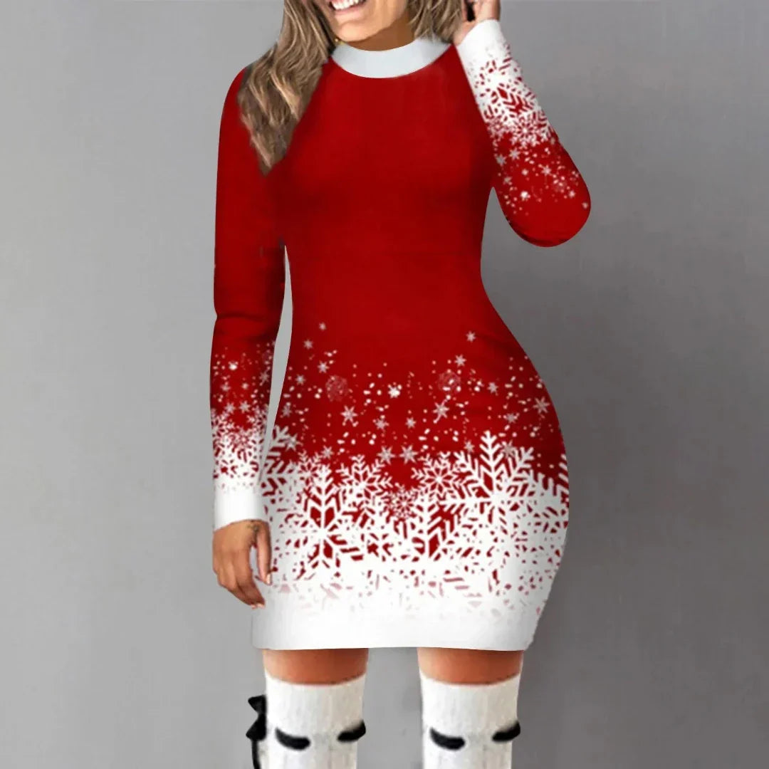 Koba - Cozy Snowflake Sweater Dress