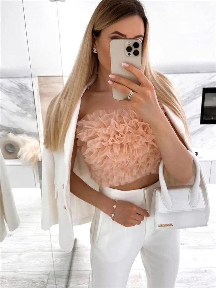 Elegant Pink Strapless Top for Women - A Must-Have for Every Wardrobe