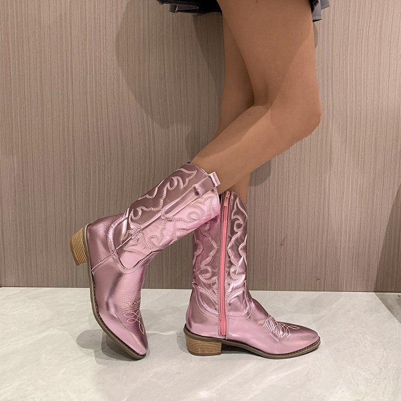Gia - Elegant metallic chic boots for a trendy look