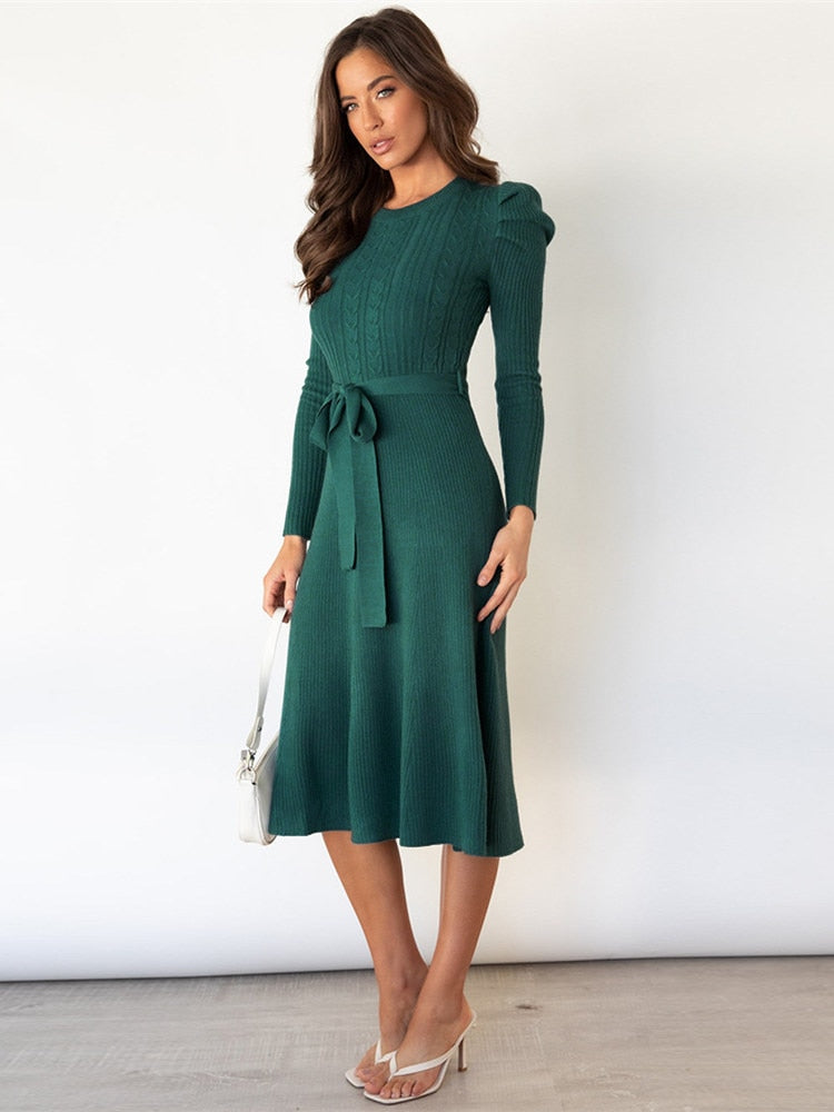 Pasbie - Elegant Knitted Midi Dress for a Chic Appearance