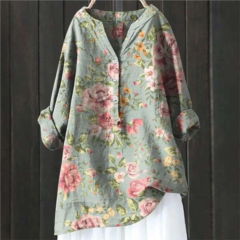 Daria™ - Elegant Blouse with Flowers