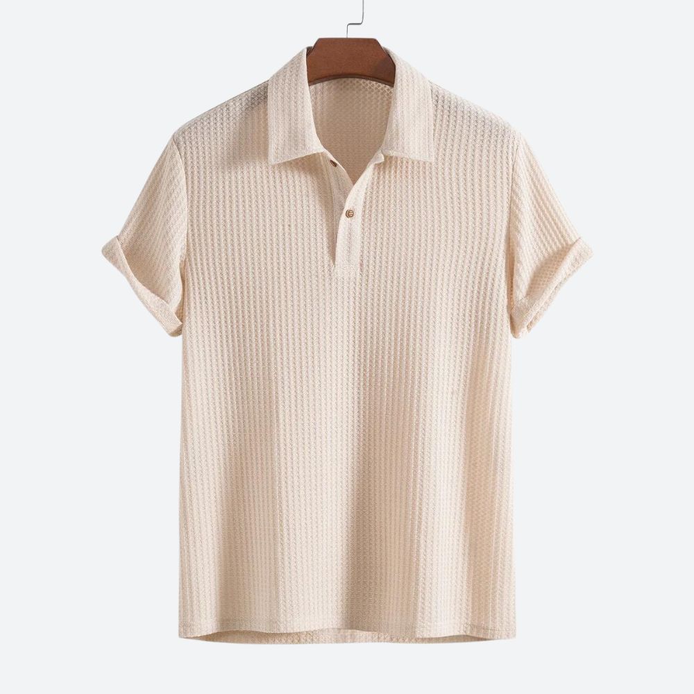 Stylish waffle knit polo shirt - Shaun