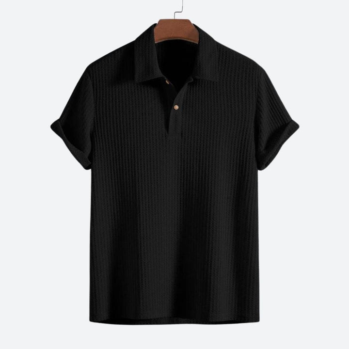 Stylish waffle knit polo shirt - Shaun