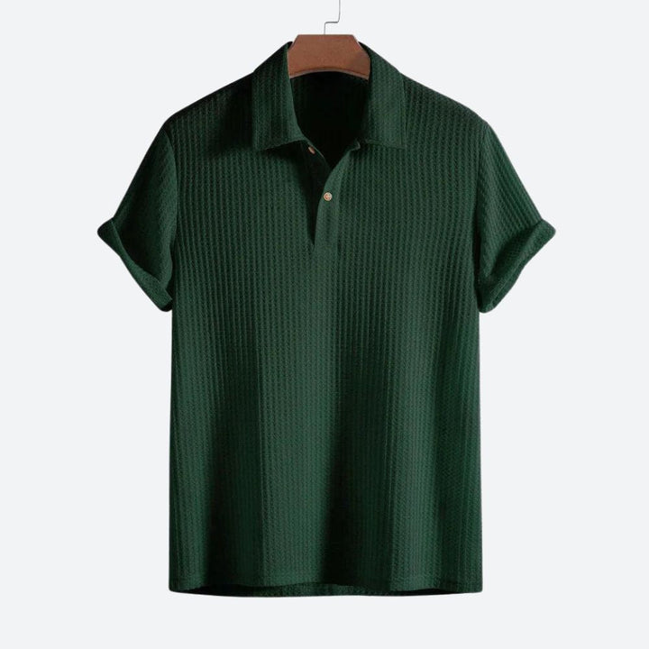 Stylish waffle knit polo shirt - Shaun