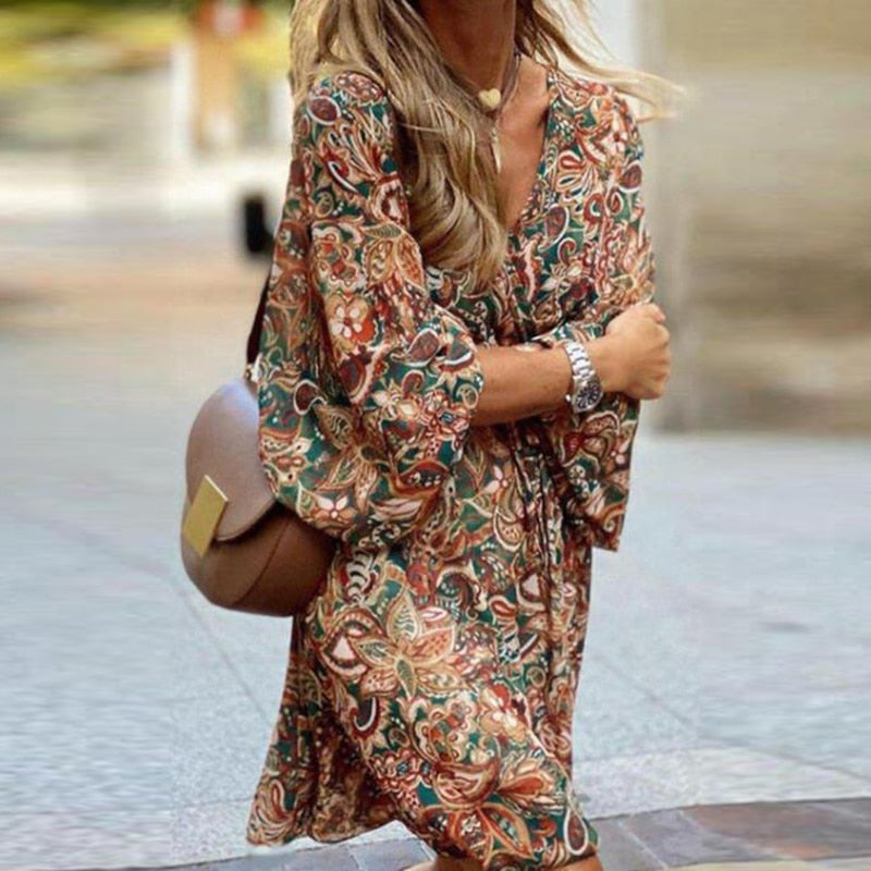 Rozina - Trendy Boho Mini Dress