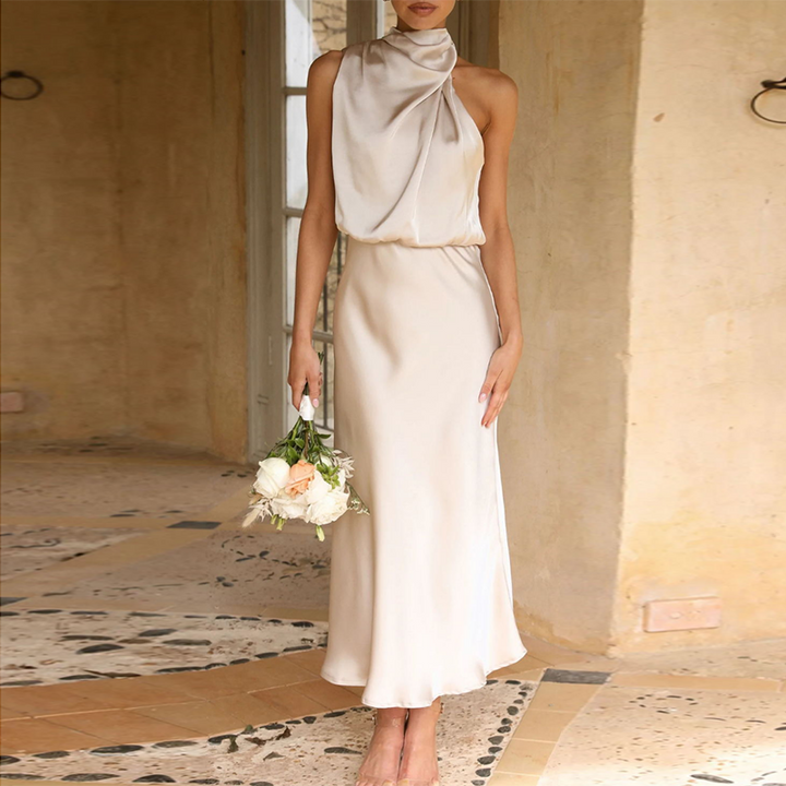 Loukia - Elegant Satin Maxi Dress for a Sophisticated Look