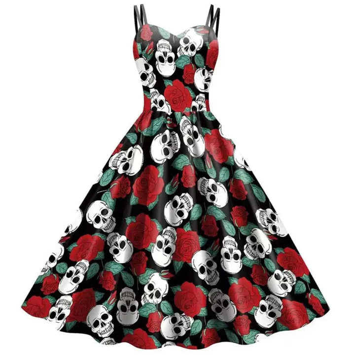 Rinske - Elegant Gothic Print Dress