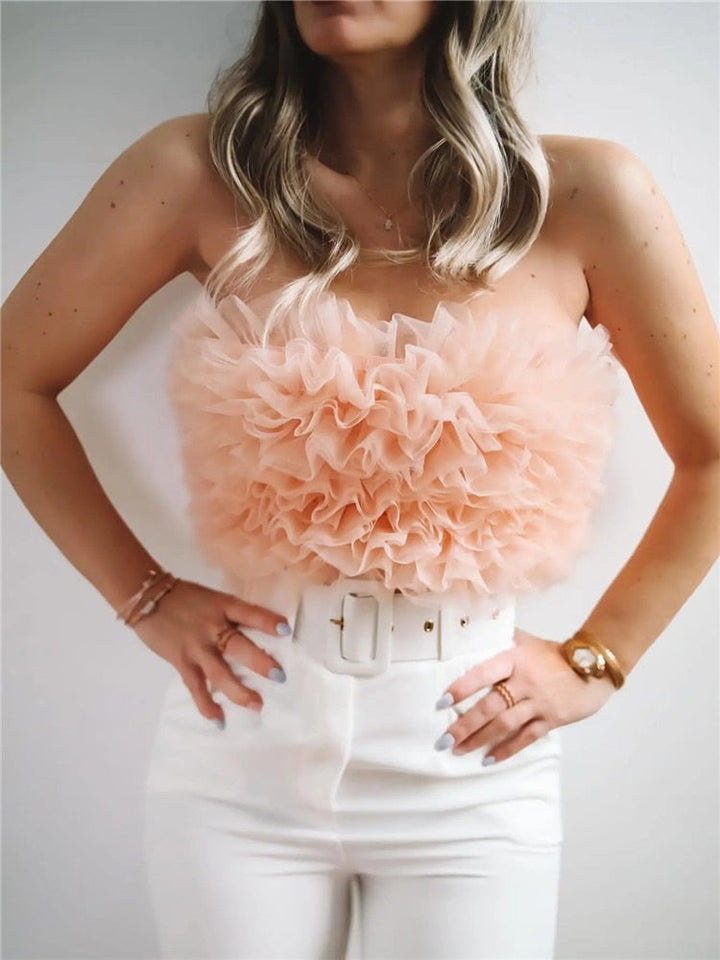 Elegant Pink Strapless Top for Women - A Must-Have for Every Wardrobe