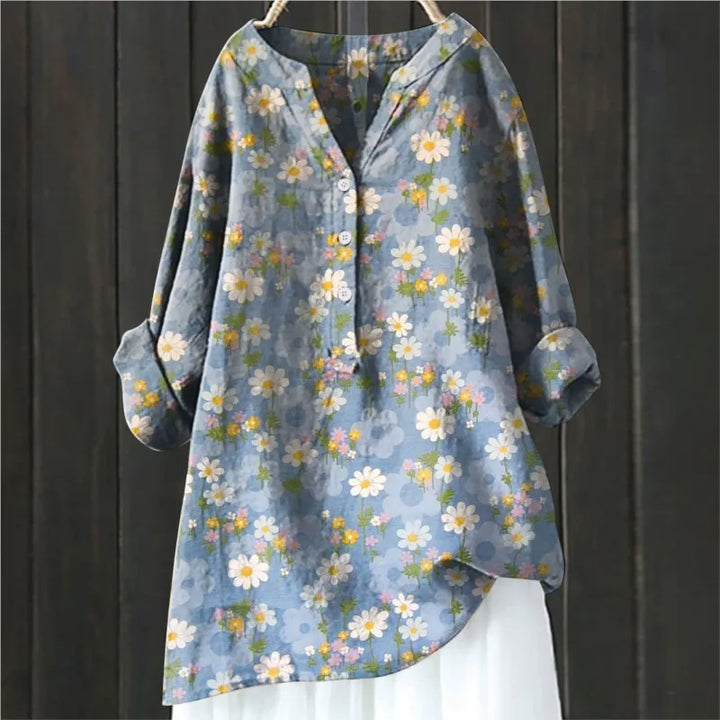 Daria™ - Elegant Blouse with Flowers