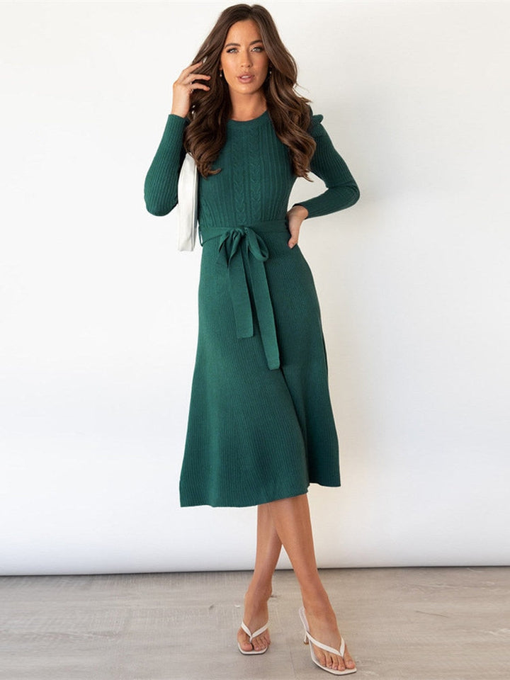 Pasbie - Elegant Knitted Midi Dress for a Chic Appearance