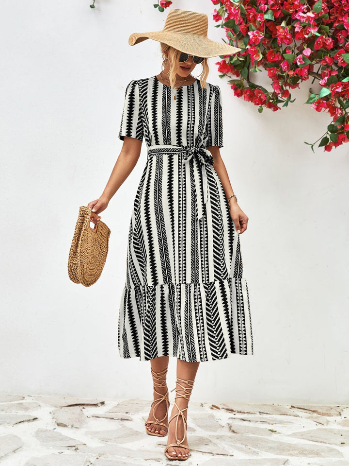 Jeralyn - Elegant Midi Dress with Stylish Stripes