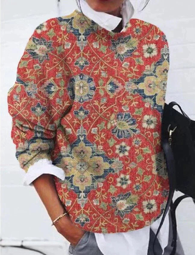 Olive - Gorgeous jumper with eye-catching print