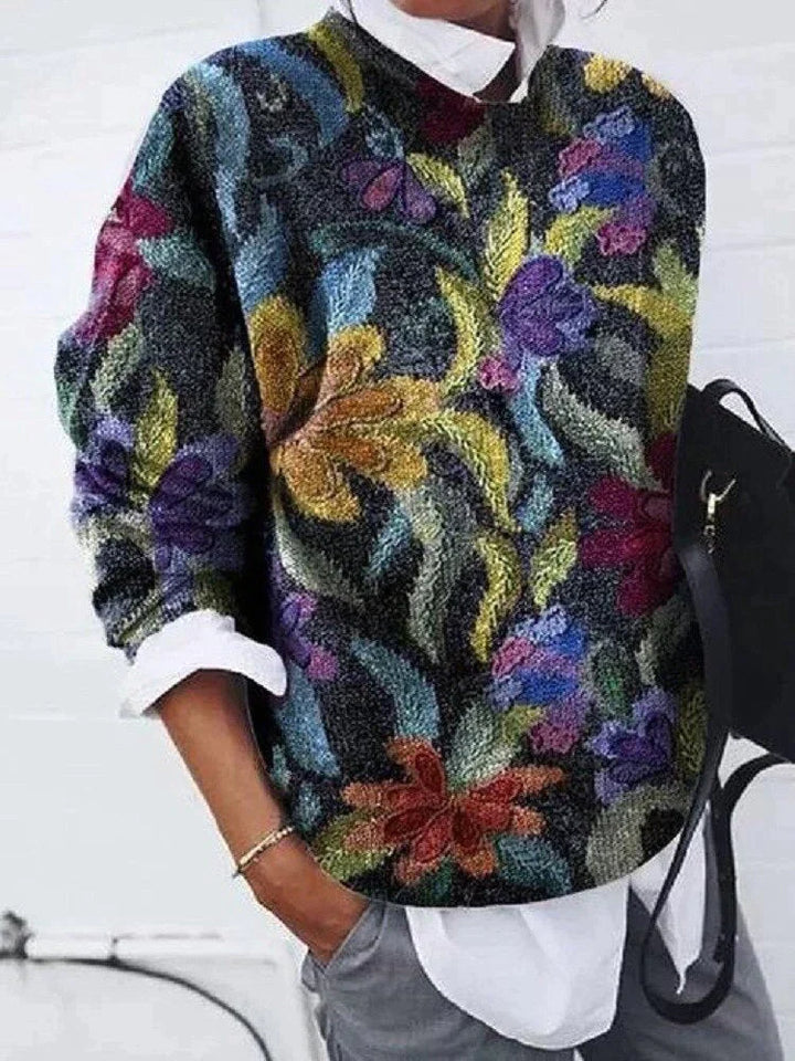 Olive - Gorgeous jumper with eye-catching print