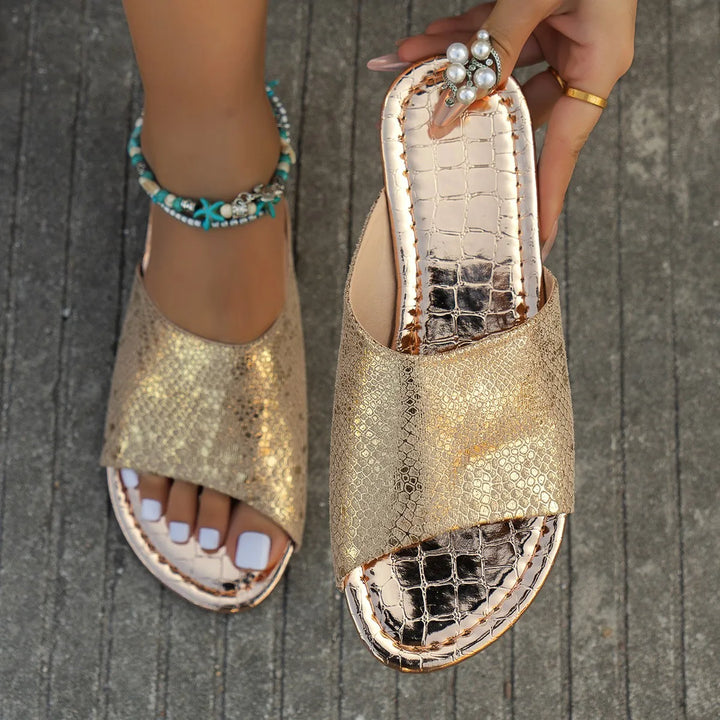 Felicity - Elegant Sandals for Women with Snakeskin Print