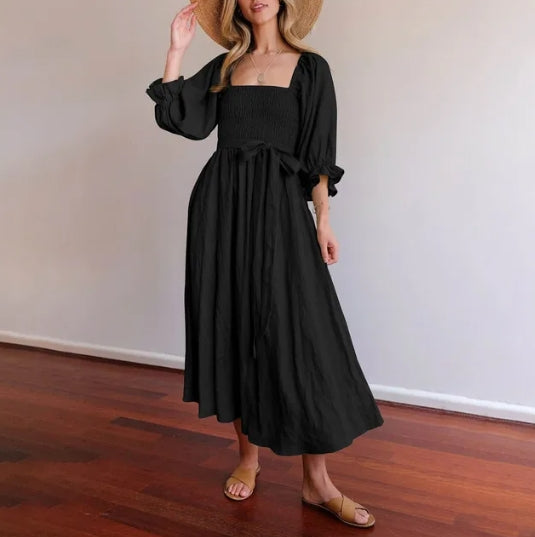 Nina™ - French Dress with Ruffled Sleeves