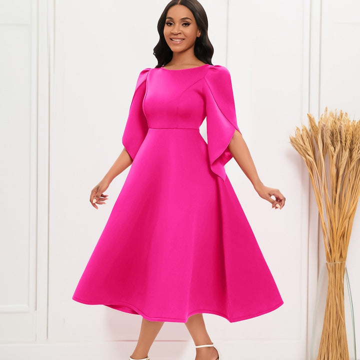 Elegant A-line Midi Dress from Lux