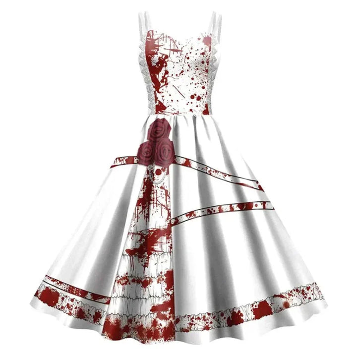 Rinske - Elegant Gothic Print Dress