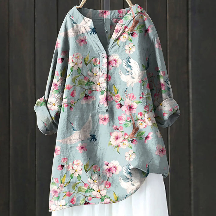 Daria™ - Elegant Blouse with Flowers