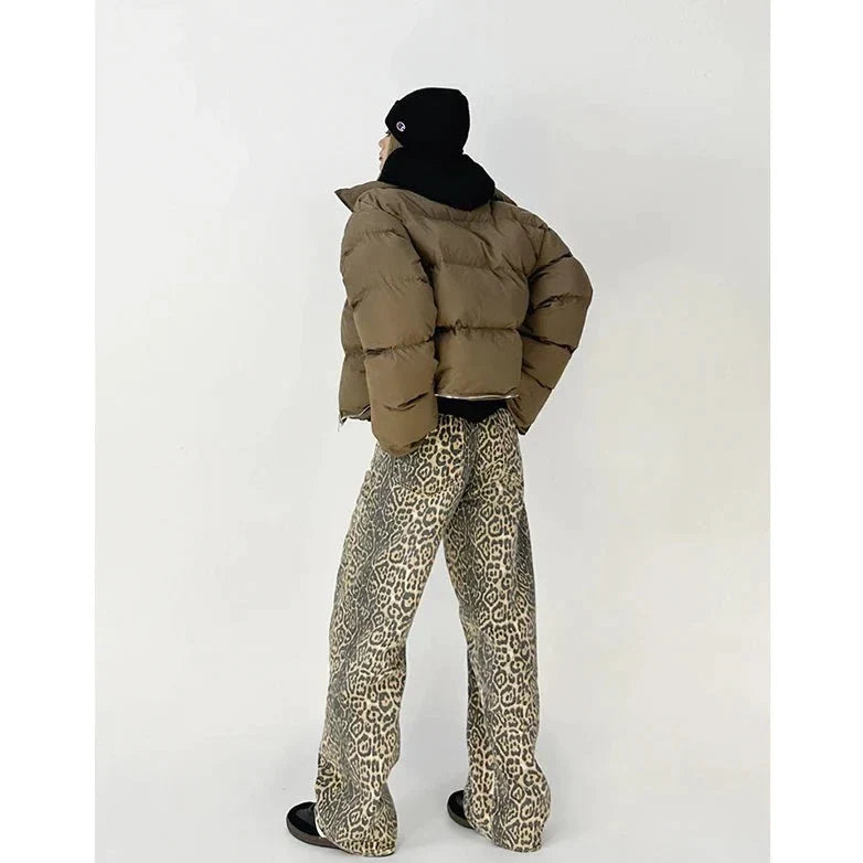 Gilda - Trendy Retro Pants with Striking Leopard Print