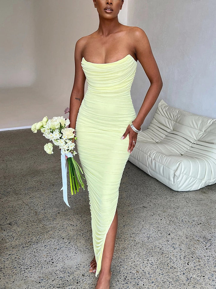 Effortlessly Elegant Strapless Maxi Dress by Lyra