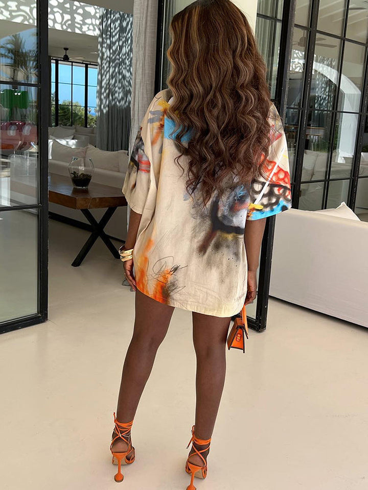 Stylish Oversized Blouse with Print for Women - Ofelia
