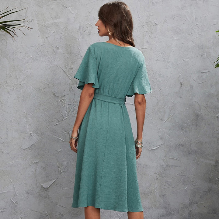 Brynlee - Chic Wrap Midi Dress