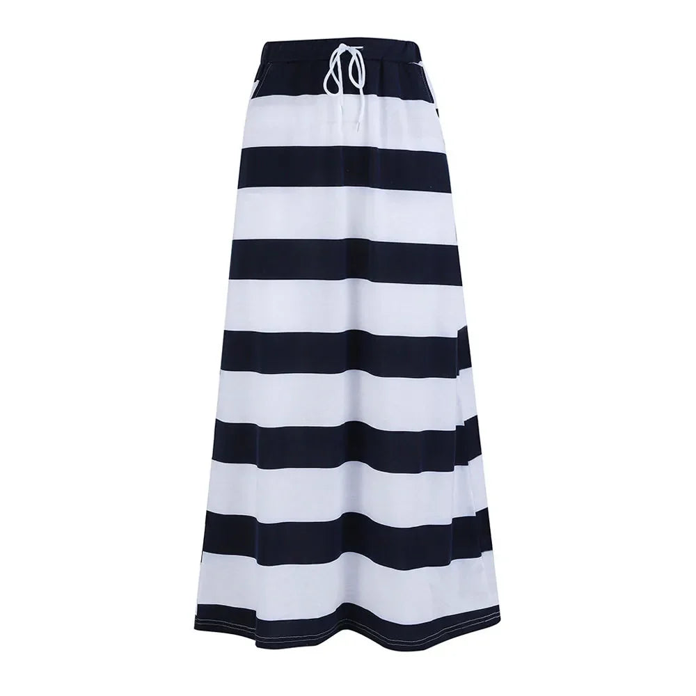 Ximena - Fashionable Stripe Maxi Skirt