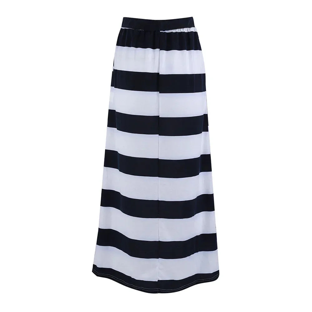 Ximena - Fashionable Stripe Maxi Skirt