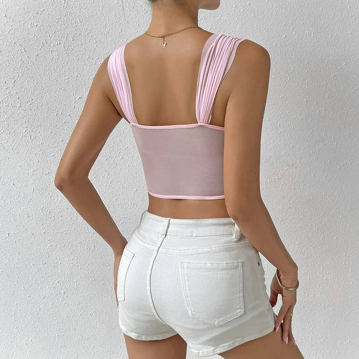 Lily - Elegant Pink Corset Top for Ladies