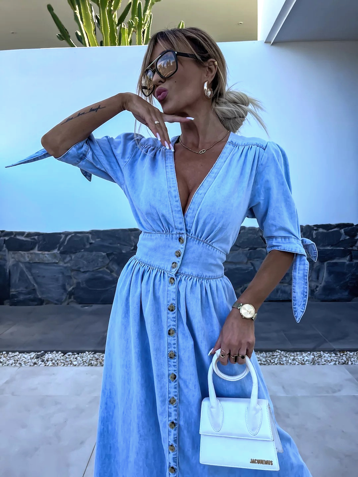 Claudia™ - Maxi Denim Dress