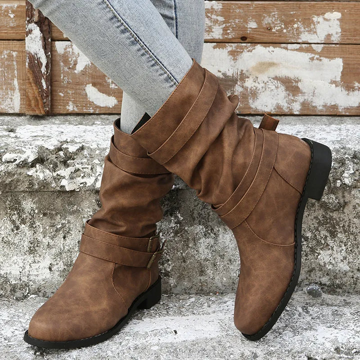 Louisa - Stylish round toe ankle boots