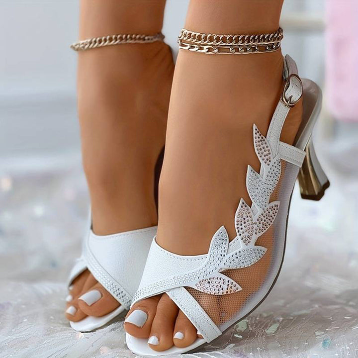 JOHANNA - Elegant Women's Sandals with High Heel and Breathable Mesh Design