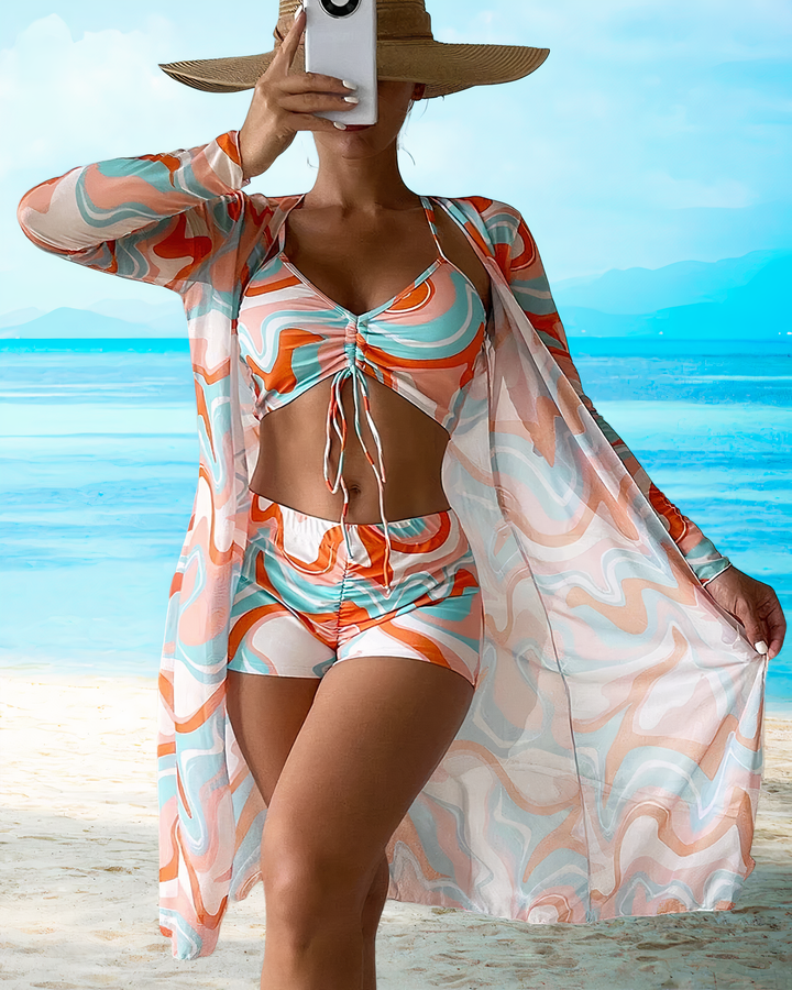 Aria™ - High Waist Cover-Up Bikini Set