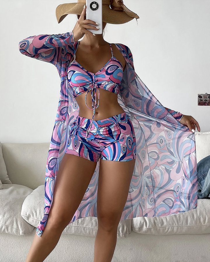 Aria™ - High Waist Cover-Up Bikini Set