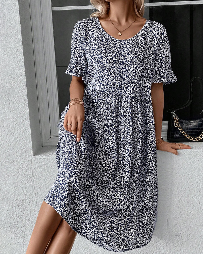 Livia™ - Elegant Midi Floral Dress