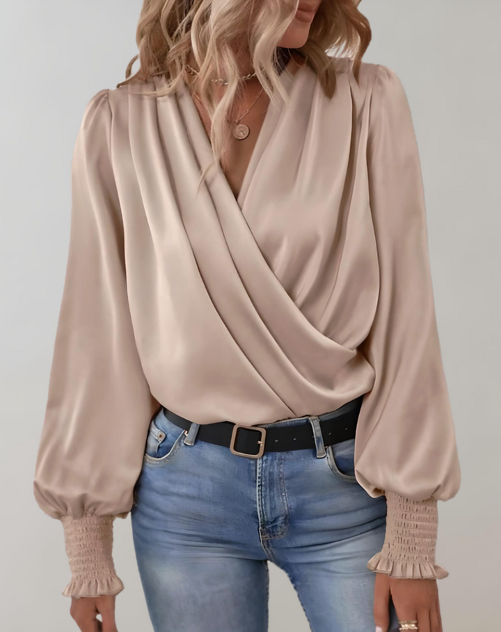 Minda - Trendy Spring V-neck Long-sleeved Blouse for Women