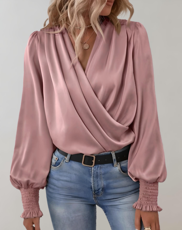 Minda - Trendy Spring V-neck Long-sleeved Blouse for Women
