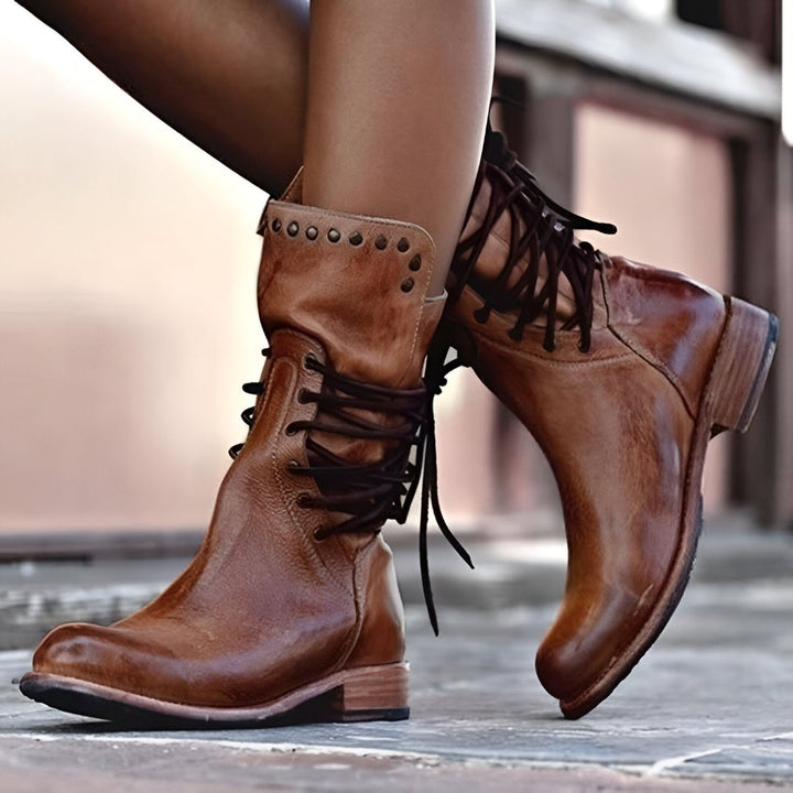 Daria™ - Leather Boots with Laces