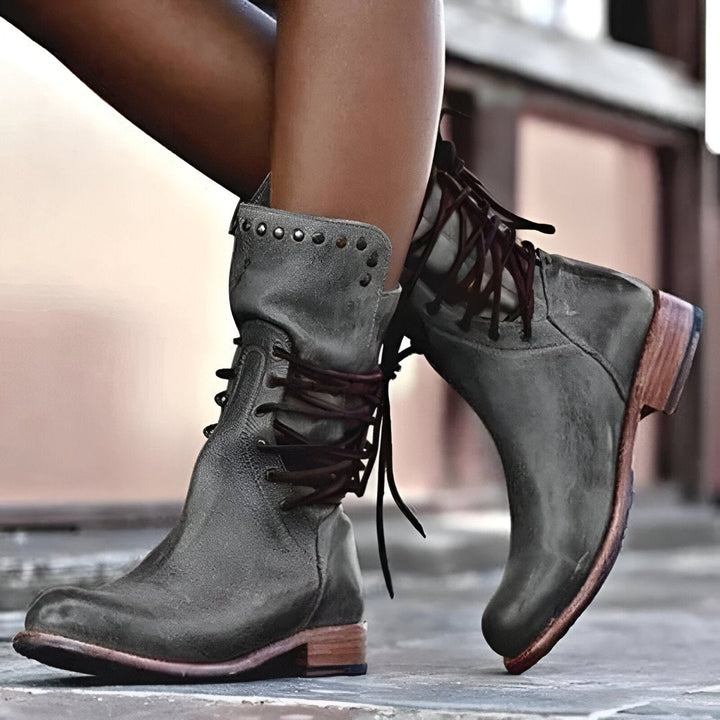 Daria™ - Leather Boots with Laces