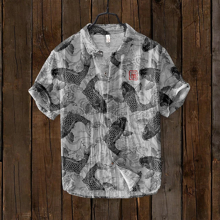 Nino™ - Vintage Fish Linen Shirt