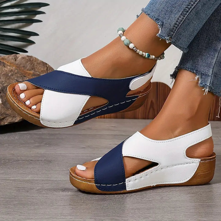 Mabel - Stylish Women's Sandals with Striking Contrasting Wedge Heel