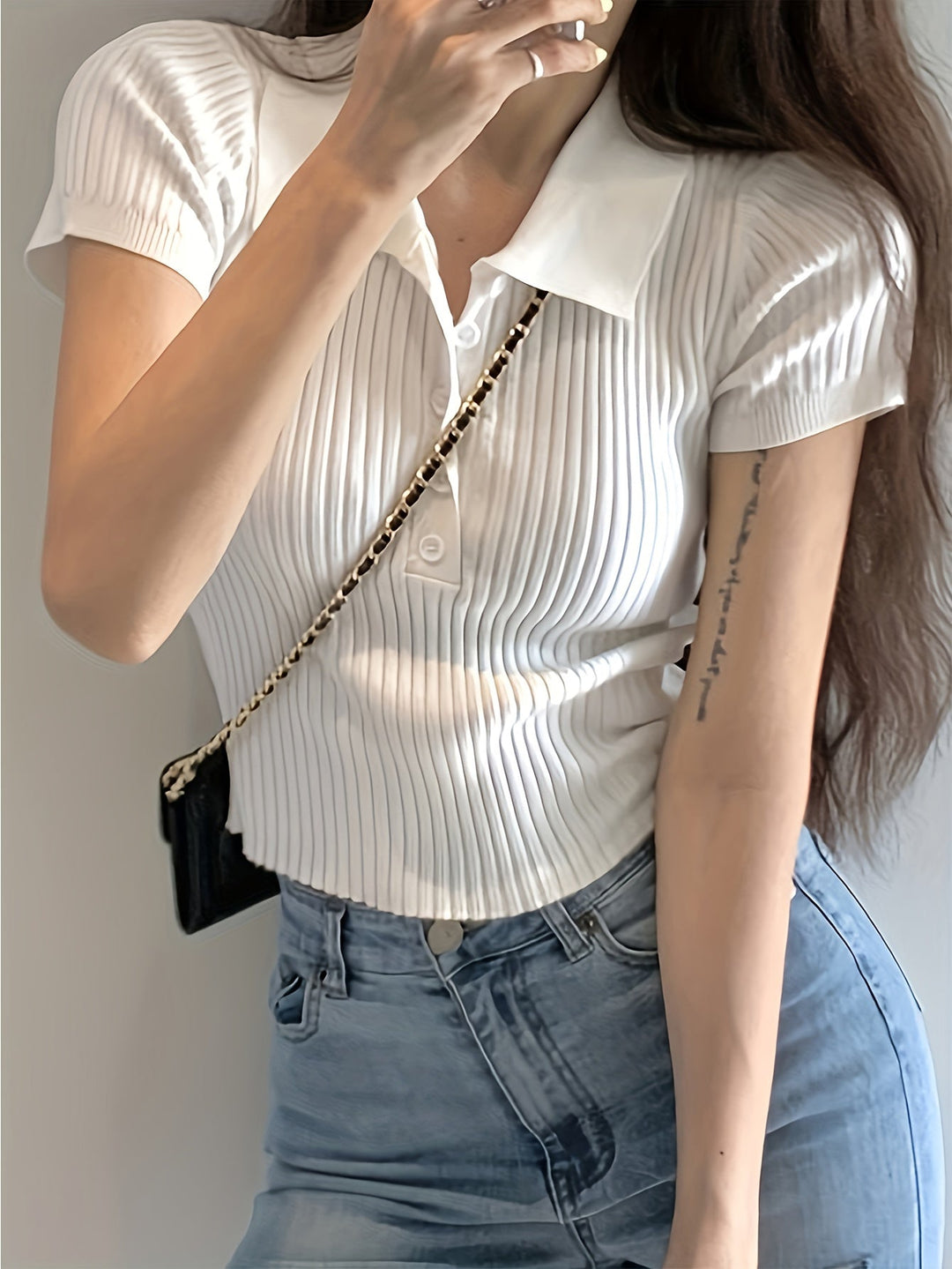 Chic V-Neck Knitted Top for Women | Chloe