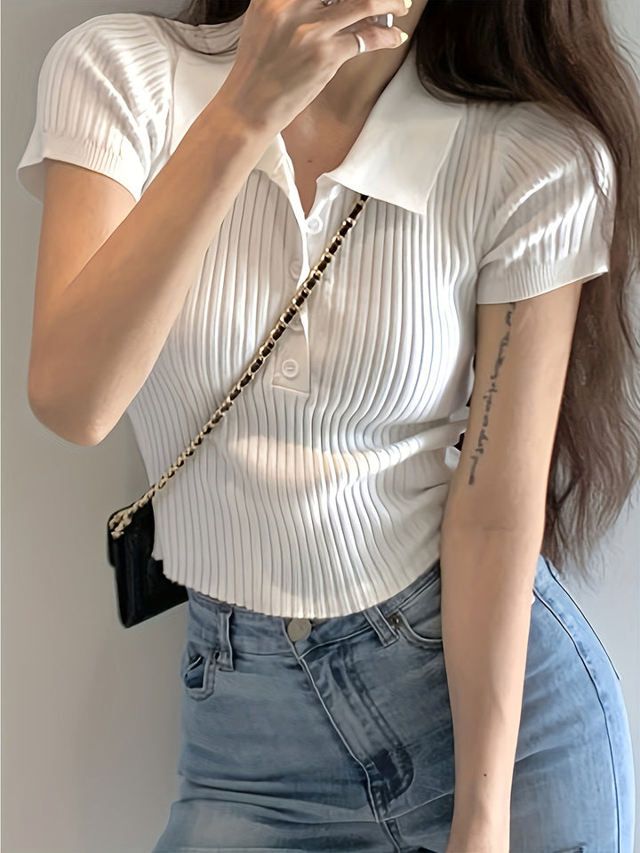 Chic V-Neck Knitted Top for Women | Chloe