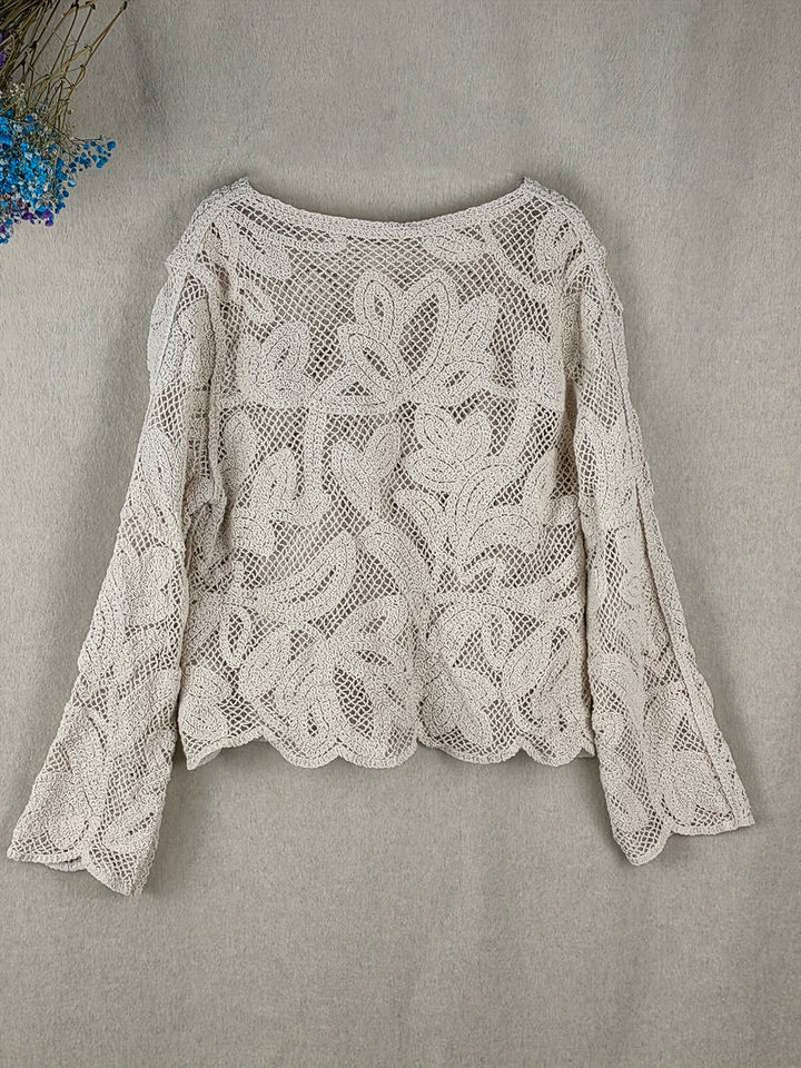 Diana - Chic Apricot Colour Women's Long-Sleeved Shirt