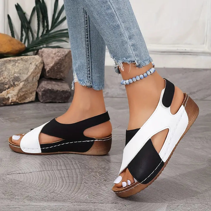 Mabel - Stylish Women's Sandals with Striking Contrasting Wedge Heel