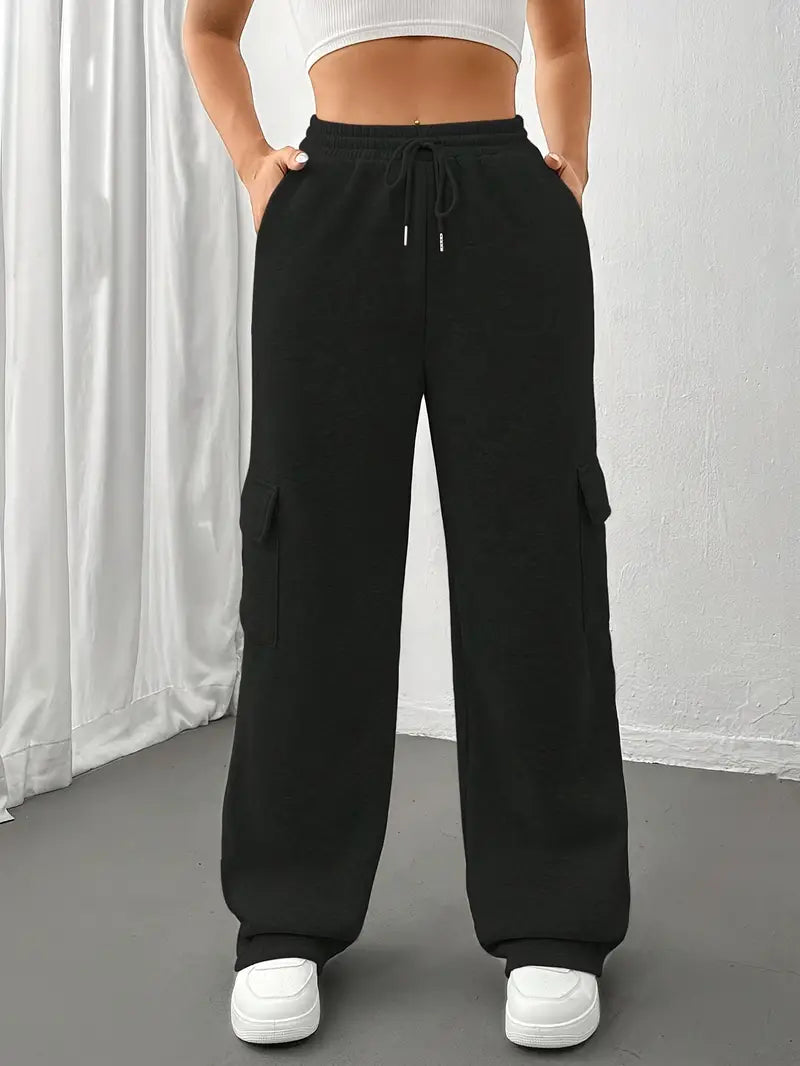 Celeste - Stylish Straight Joggers with Practical Flap Pockets