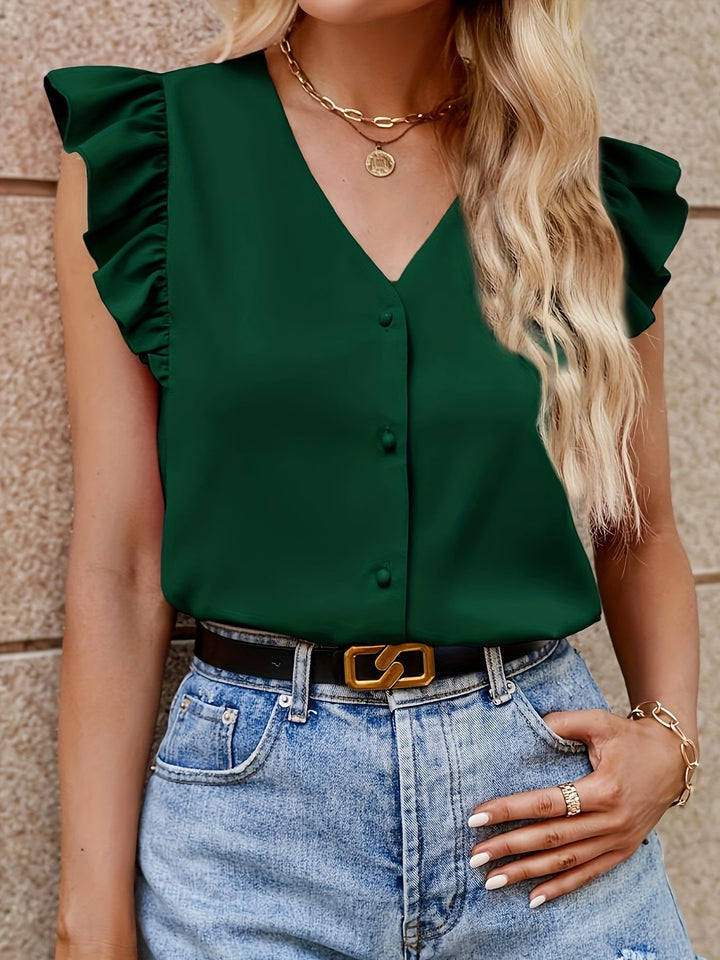 Dahlia - Elegant Blouse with Sophisticated Ruffles for Women